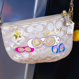 Coach Crossbody Khaki Multi-Color Op Art